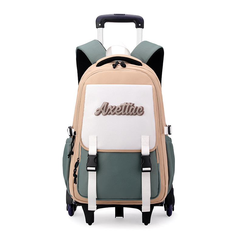 Peces naturales 2024 nueva mochila de tirón de gran capacidad de seis ruedas de escalada de escaleras mochila de doble propósito mochila de estudiantes de primaria