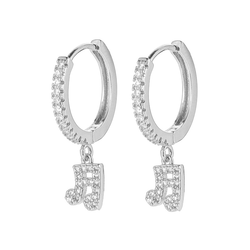 Silver Music Note Earrings