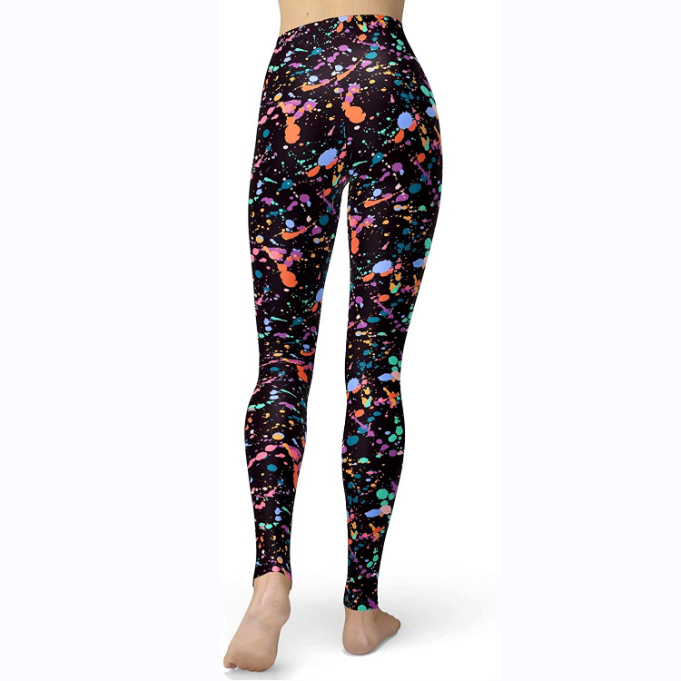 Abbigliamento da donna multicolore stampato slim fit fianchi sollevamento snellente grandi dimensioni corsa yoga fitness leggings_voghion.com