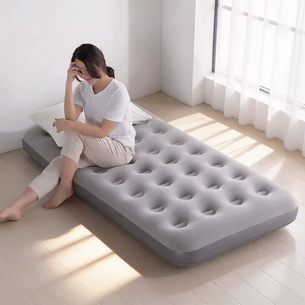 Thickened Double Inflatable Bed, Outdoor Portable Folding Bed, Home Air Mattress Bed, Cross-Border Special for Camping, Foldable