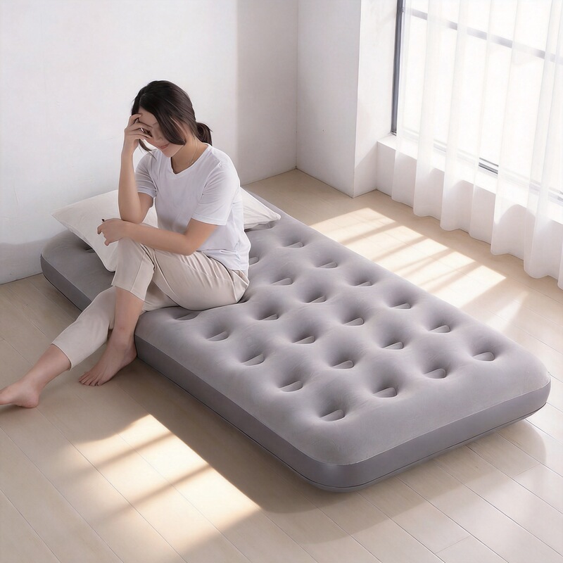 Thickened Double Inflatable Bed, Outdoor Portable Folding Bed, Home Air Mattress Bed, Cross-Border Special for Camping, Foldable