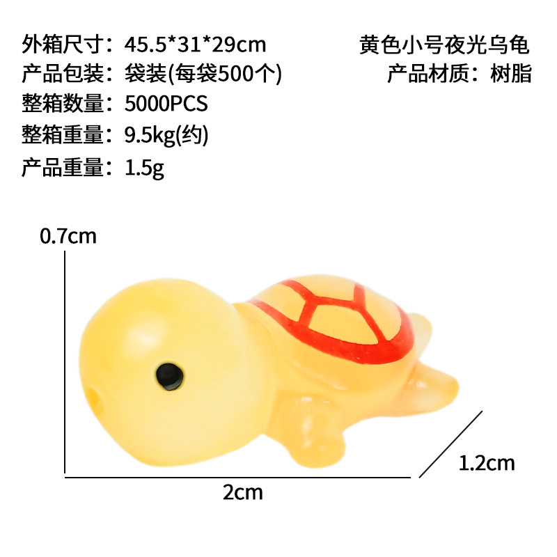 Decoración de tortuga luminosa, accesorios de bolsa ciega de micro paisaje, peceras de musgo, artesanías de resina de paisajismo, adornos de escritorio