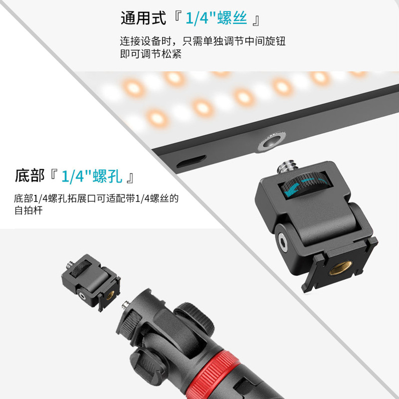 恒定阻尼蜗牛云台 1/4阿莱定位转冷靴监视器支架三脚架热靴适配器|undefined