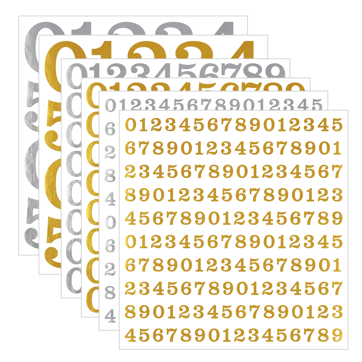 0.5-2inch Gold Foil Digital Stickers Waterproof Gold Number Crafts Mailbox Number Plate Identification Stickers