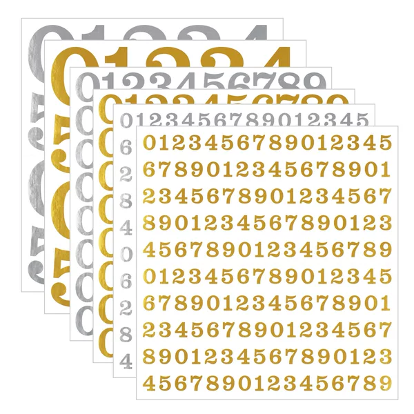 0.5-2inch Gold Foil Digital Stickers Waterproof Gold Number Crafts Mailbox Number Plate Identification Stickers