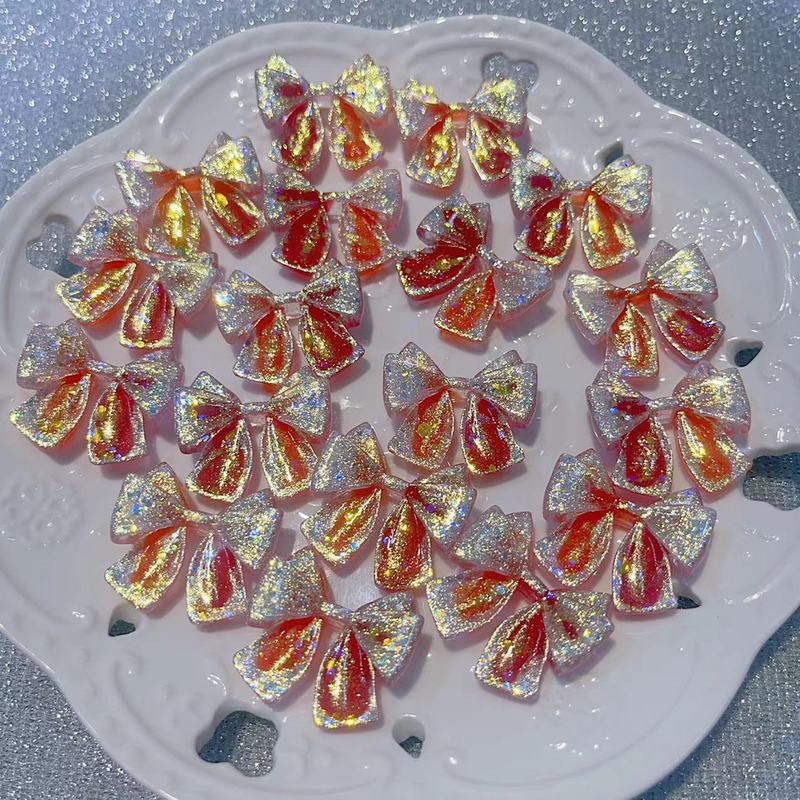【悬浮爆闪小蝴蝶结】卡28×25mm萤火虫夜光 手工DIY饰品-树脂花|undefined