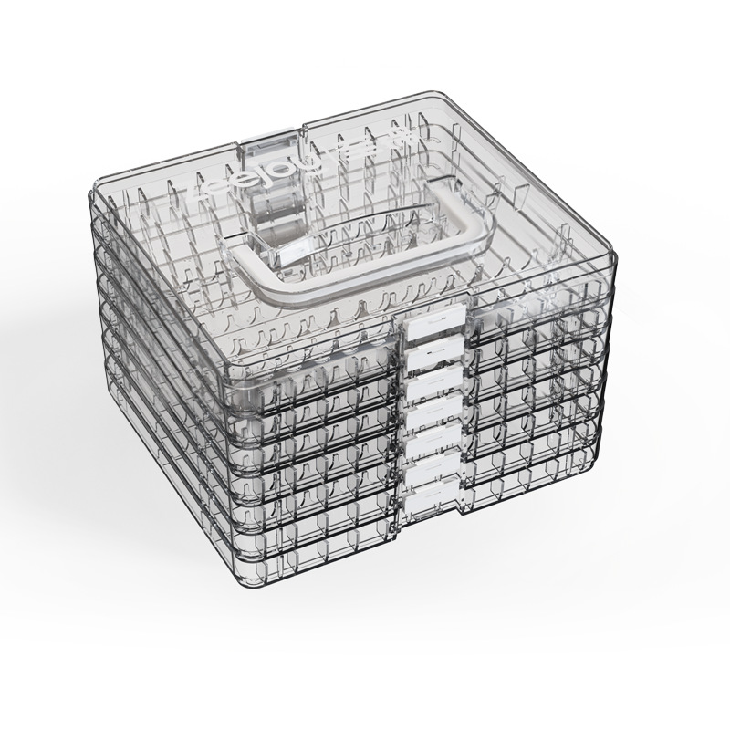 Caja de almacenamiento acrílico de tipo líquido directo para escritorio de gran capacidad especial portátil estratificado image 11