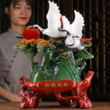 松鹤延年摆件老年人生日礼物祝寿爷爷奶奶66大寿80岁贺寿退休礼品