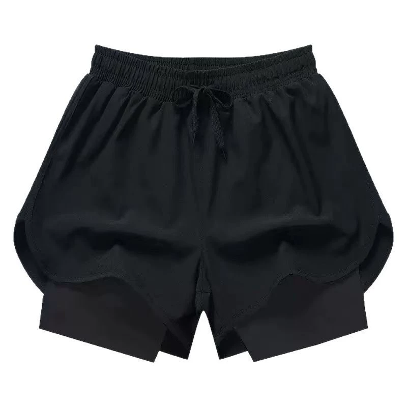 Спортивные шорты для зала, брюки, двуслойный комплект для тренировки, защитное белье для баскетбола, американский стиль, для бега