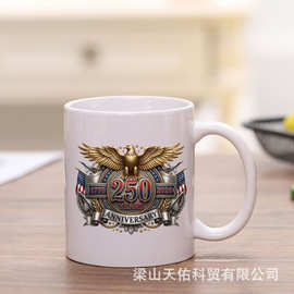 跨境热销新品250周年纪念陶瓷马克杯logo创新图片纪念杯