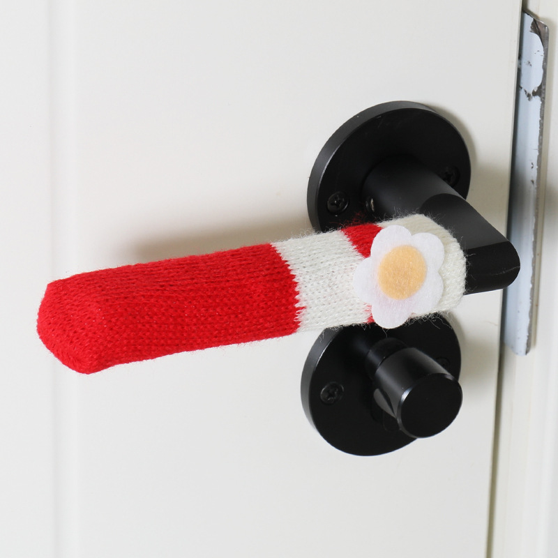 门把保护套卫生间针织毛线静音防撞门把手护套防盗门把手套防撞套