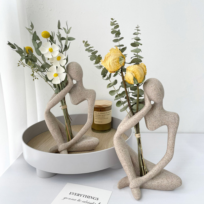 Decoración interior sala de estar interior flores secas bouquet ornamentos nórdico suave decoración de mesa creativa vinero image 4