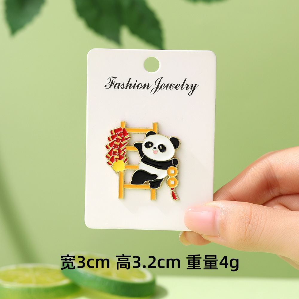 Dibujos animados lindo panda flor flor broche colección de la familia panda animal metal insignia accesorios de ropa para niños regalos