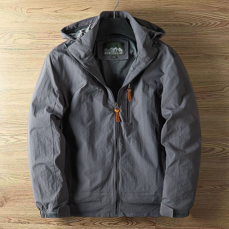 Spring Men's Mid-Length Jacket 2026 New Style with Detachable Hood Outdoor Casual Tactical Jacket Versatile Jacket