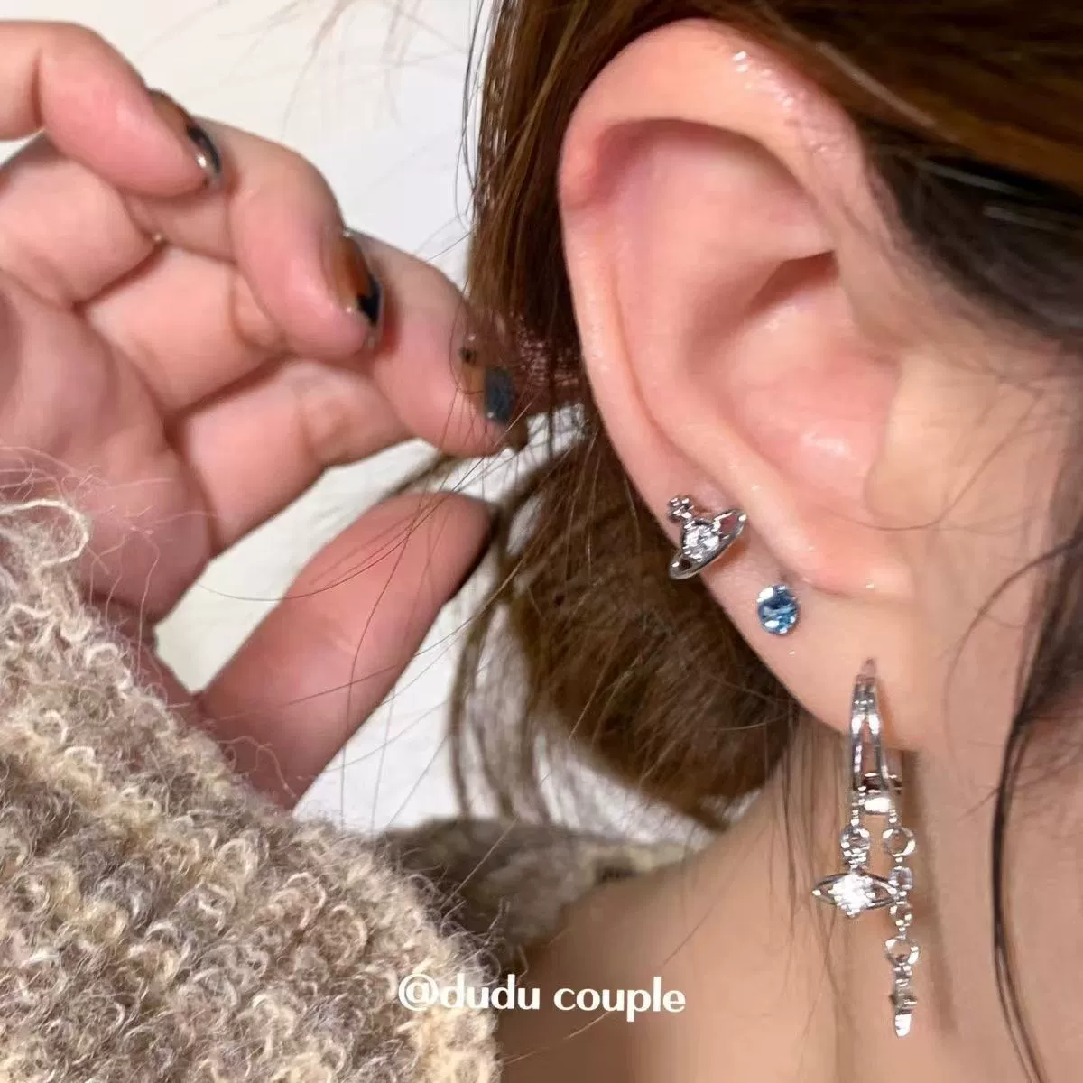 Титановая Cochlea ушные серьги, 5 планетарных и звёздных дизайна, лёгкий гипоаллергенный 0.002 кг