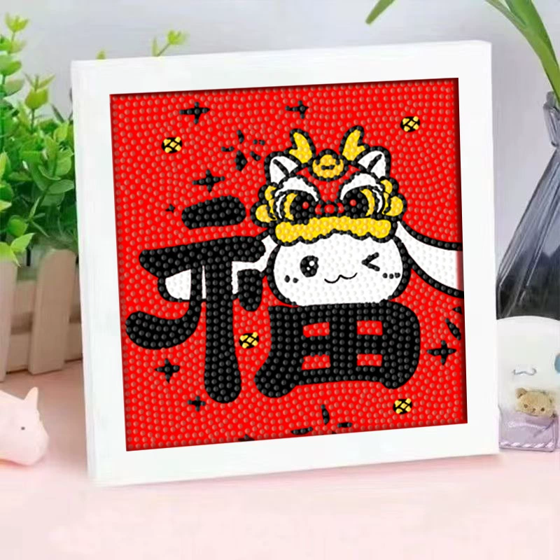 Кристальная вышивка DIY (Kuromi & KT Cat) 17×17 см фоторамка, набор наклеек в стиле мультфильма с полным заполнением