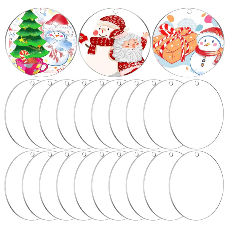 Cross-border transparent acrylic DIY keychain decorative pendant blank round piece laser-cut blank Guka disc