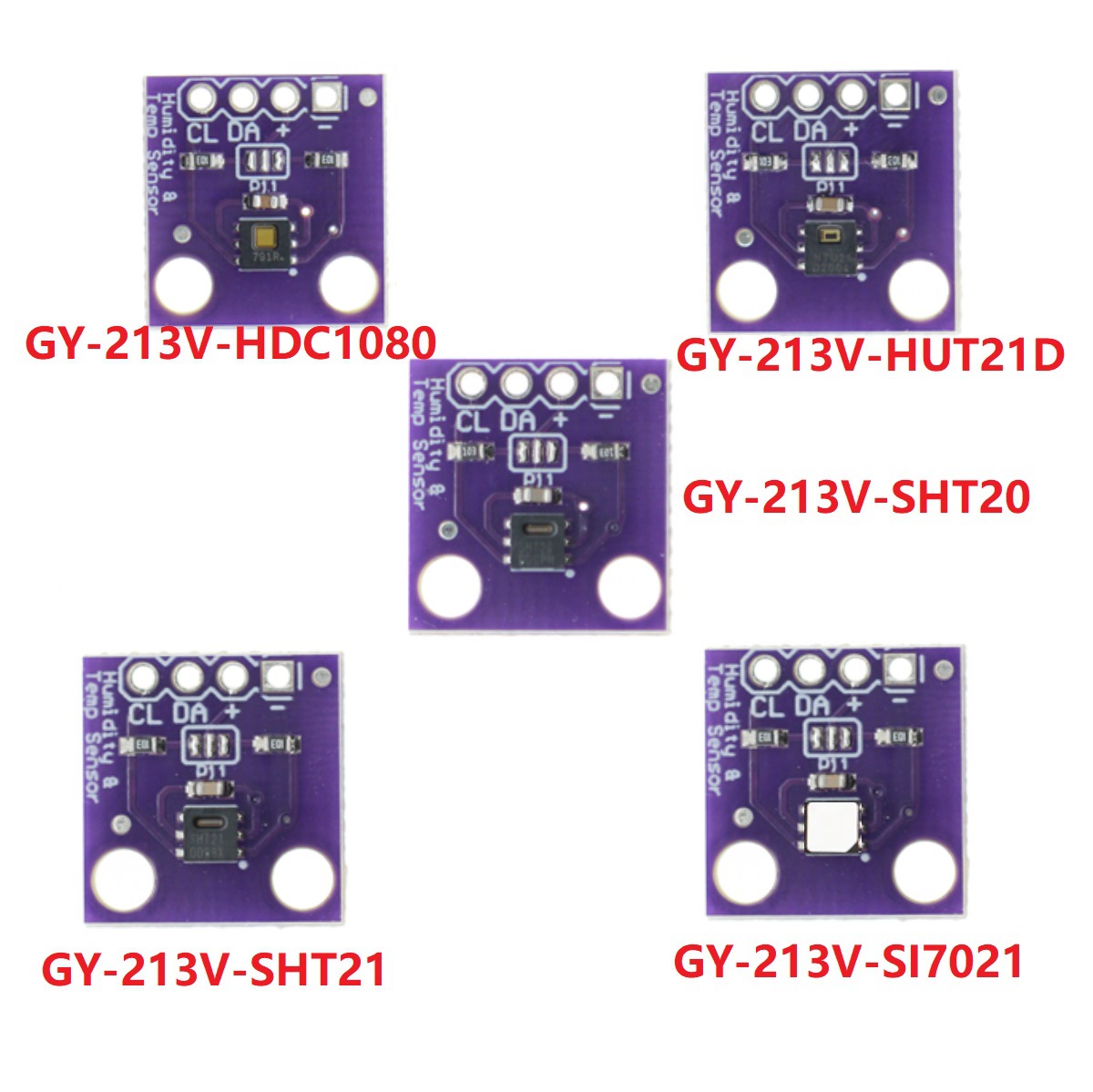 GY-213V SI7021/HDC1080 /HUT21D/SHT20/SHT21温湿度传感器 模块