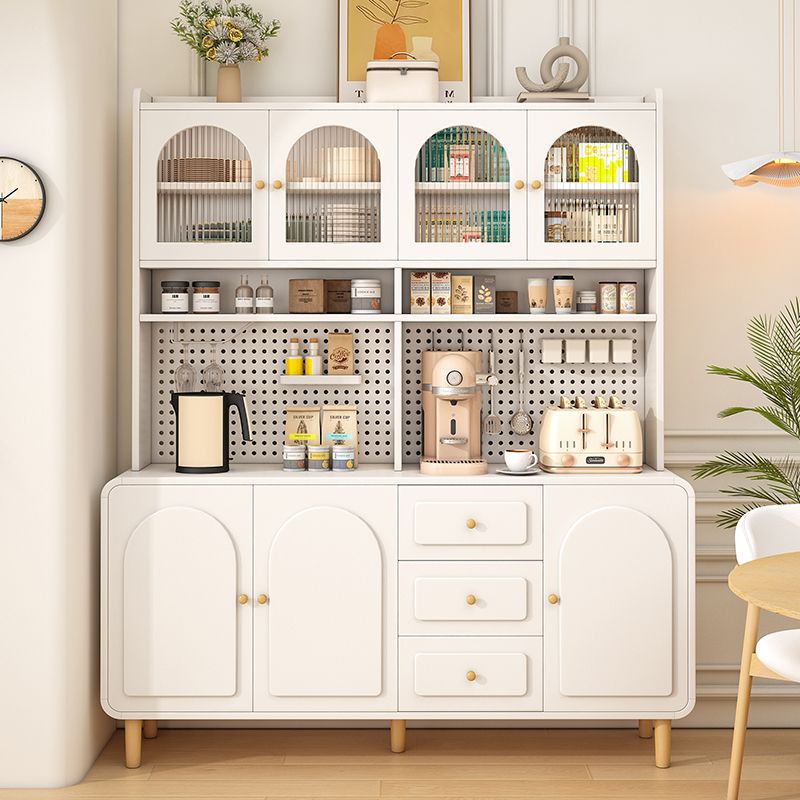 Log Cream Style Sideboard Wall-Mounted Integrated Storage Cabinet Kitchen Guest Restaurant Multi-Functional Storage Cabinet Wine Cabinet