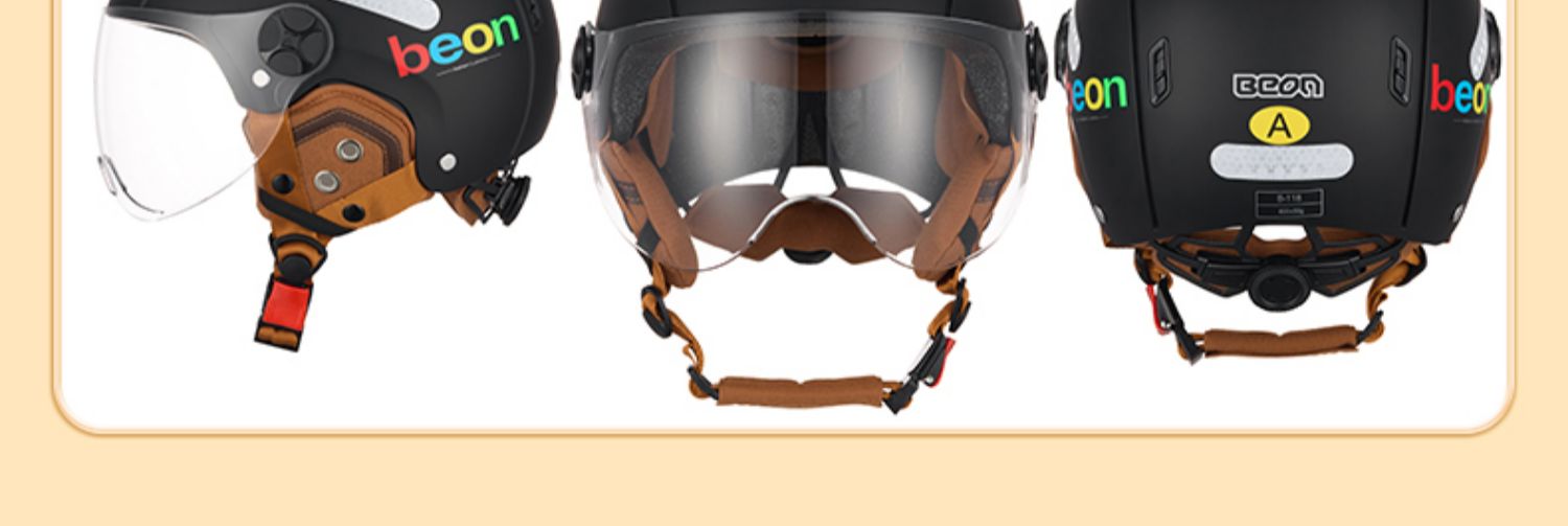 BEON helmet female electric car motorcycle half helmet male winter four seasons general new national standard 3C certification locomotive safety