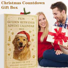 跨境新品FunGoldenAdventCalendar 降临节日爱狗人士日历盲盒装饰