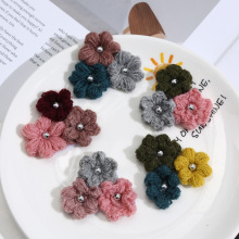 日系创意手工编织毛线花DIY服装辅料鞋帽花朵服装服饰饰品配件