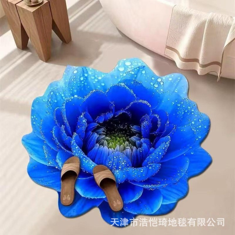 3D立体特殊形状大花珪藻泥フロアマット浴室フロアマット吸水性と汚れ防止浴室滑り止め速乾性フットマット|undefined