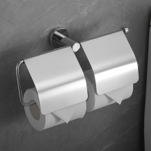 简约浴室卫生间厕纸架全铜酒店单纸巾架带片双卷纸架浴室置物收纳