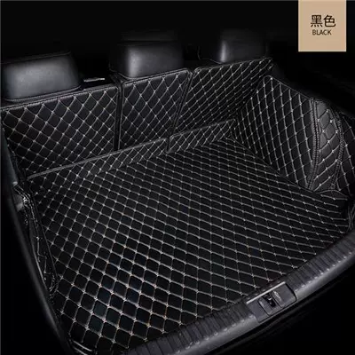 Nissan Qijun Nissan 2021 old new full-surround special car trunk mat tail box mat back set (Trunk Mat) - full-envelope-black-rice-leather-leave-a-message-on-car-name-year-default-item