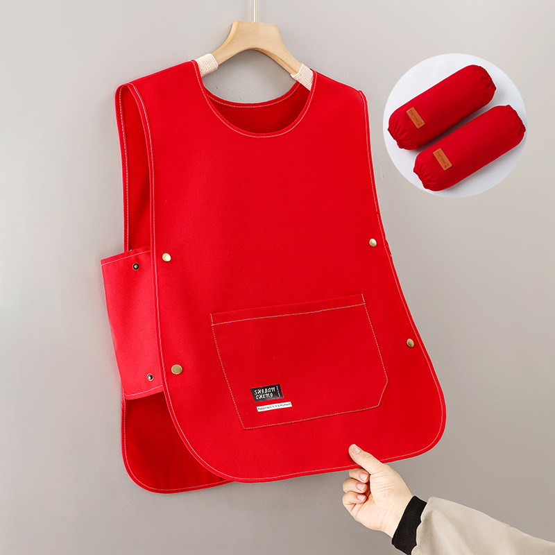 Chaleco delantal hombro red red cocina doméstica 2025 nuevo trabajo impermeable a prueba de aceite impresión de logotipo personalizado femenino