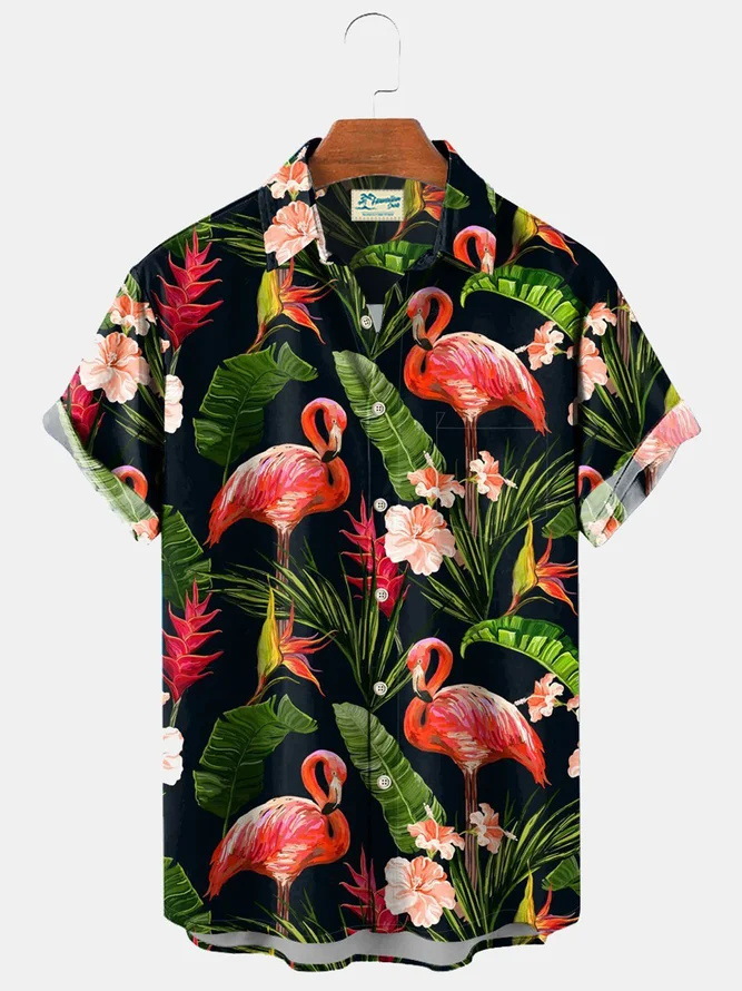 2023 nueva moda verano casual impresión 3D camisa hawaiana vacaciones para hombres junto al mar fábrica transfronteriza al por mayor
