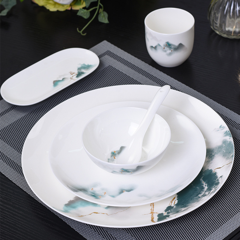 Tableware for hotel, ceramic set, Chinese style, 4 piece set