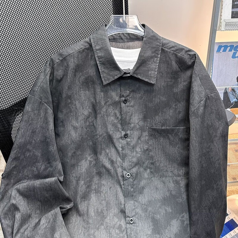 Extra Large Size Hong Kong Style Men's Long-Sleeve Shirt, Spring and Autumn, Plus-Size Loose Japanese-Style Casual Shirt Jacket Extra Large Size Hong Kong Style Men's Long-Sleeve Shirt, Spring and Autumn, Plus-Size Loose Japanese-Style Casual Shirt Jacket