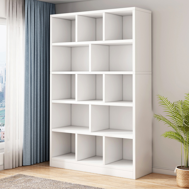 Bookcase household dust-proof door storage rack large-capacity storage cabinet living room multi-layer grid cabinet free combination bookshelf