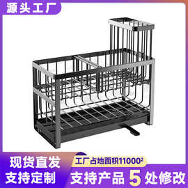跨境新款厨房水槽置物架铁艺家用台面两层海绵沥水架金属收纳架