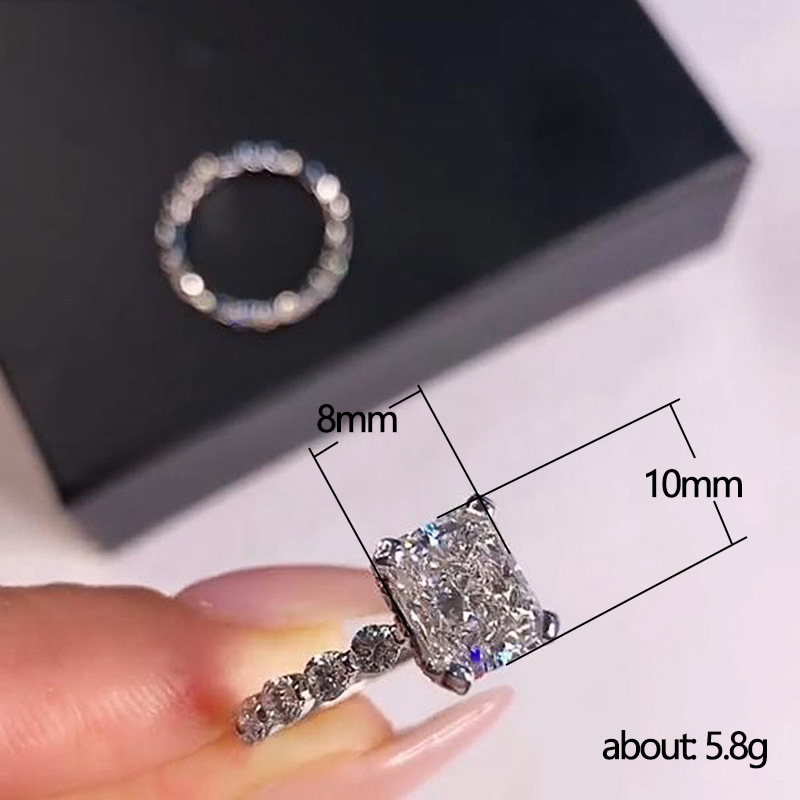 Fashion Square Copper Inlay Zircon Rings