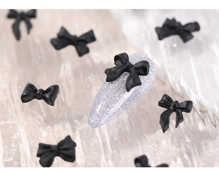 Pearl Bow Manicure Accessories Nude Powder Resin Three-dimensional Nail Accessories display picture 1