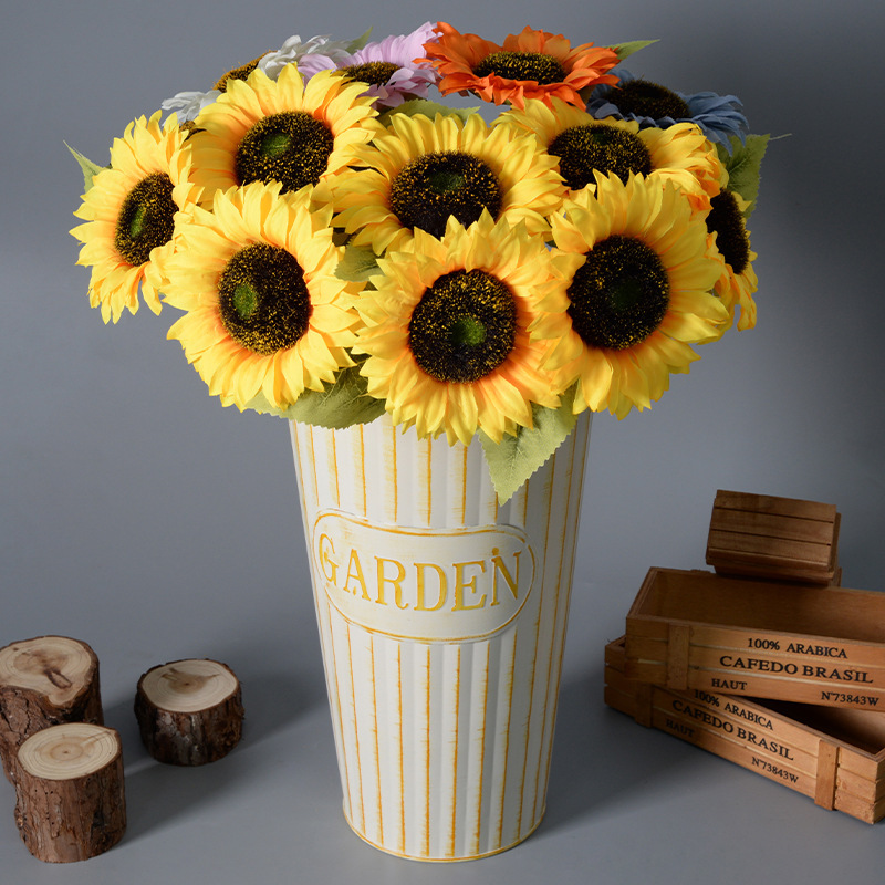 Simulation Sunflower European Latin Fake Flower Single Sunflower Pastoral Style Home Photography Props Wedding Flower