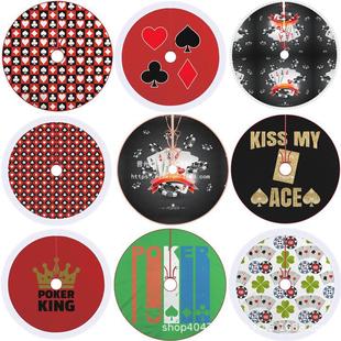 Poker Tree Skirt Cross-border New Product 78cm90cm101cm122cm Linen Short Plush Christmas Tree Decorations