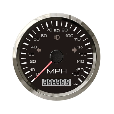 Car Rv Motorcycle, automobile instrument - black-dial-stainless-steel-bezel-160mph