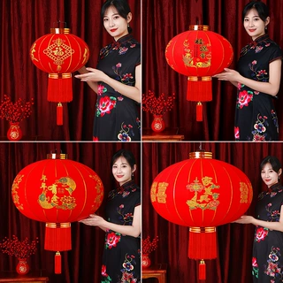 2026新款户外植绒大红灯笼一对过新年大门口装饰春节农村阳台挂饰