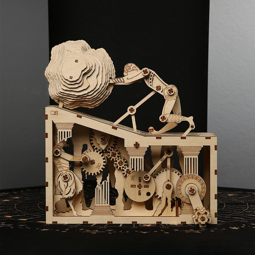 Cross-border new product Sisyphus wooden puzzle toy for children DIY wooden puzzle toy desktop decoration