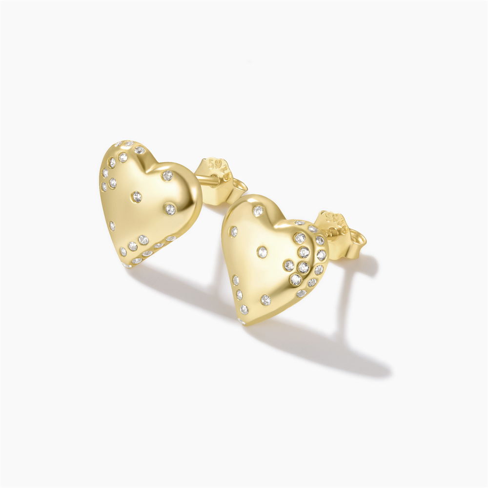4g Weight 925 Sterling Silver Ear Needle Material Zircon Inlay Material Ear Studs Classification 1 Pair Quantity Holiday, Daily Occasion 925 Sterling Silver Material Heart Shape Pattern Women's Gender Plating Design Elegant, Simple Style Style 1 Pair 925 Sterling Silver Zircon Heart Shape Ear Studs 39