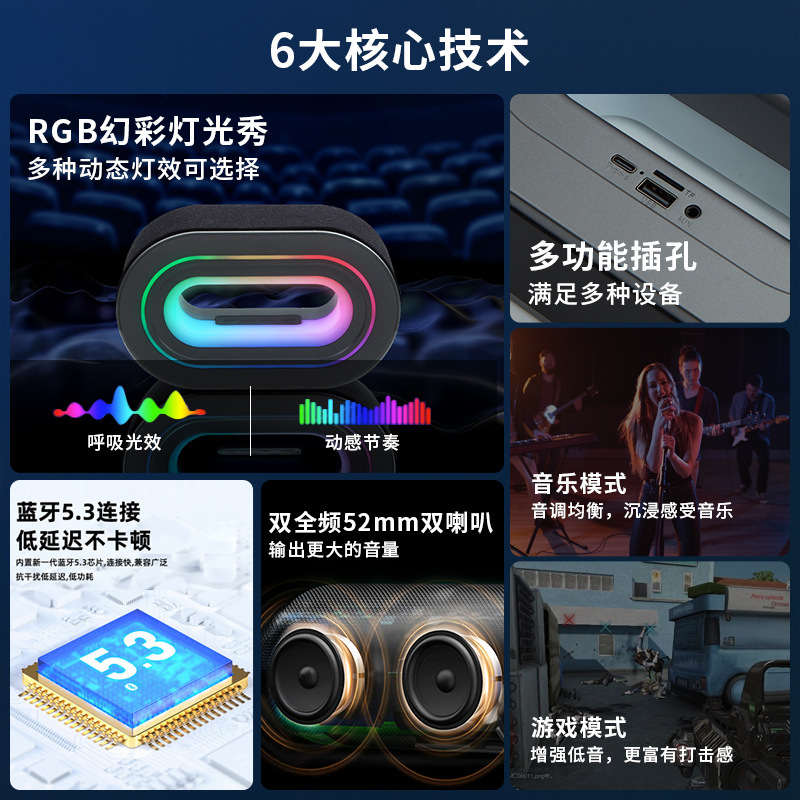 スマートワイヤレスBluetooth車載屋外パーティー用重低音スピーカーA23多機能スピーカー高忠実度ポータブル|undefined