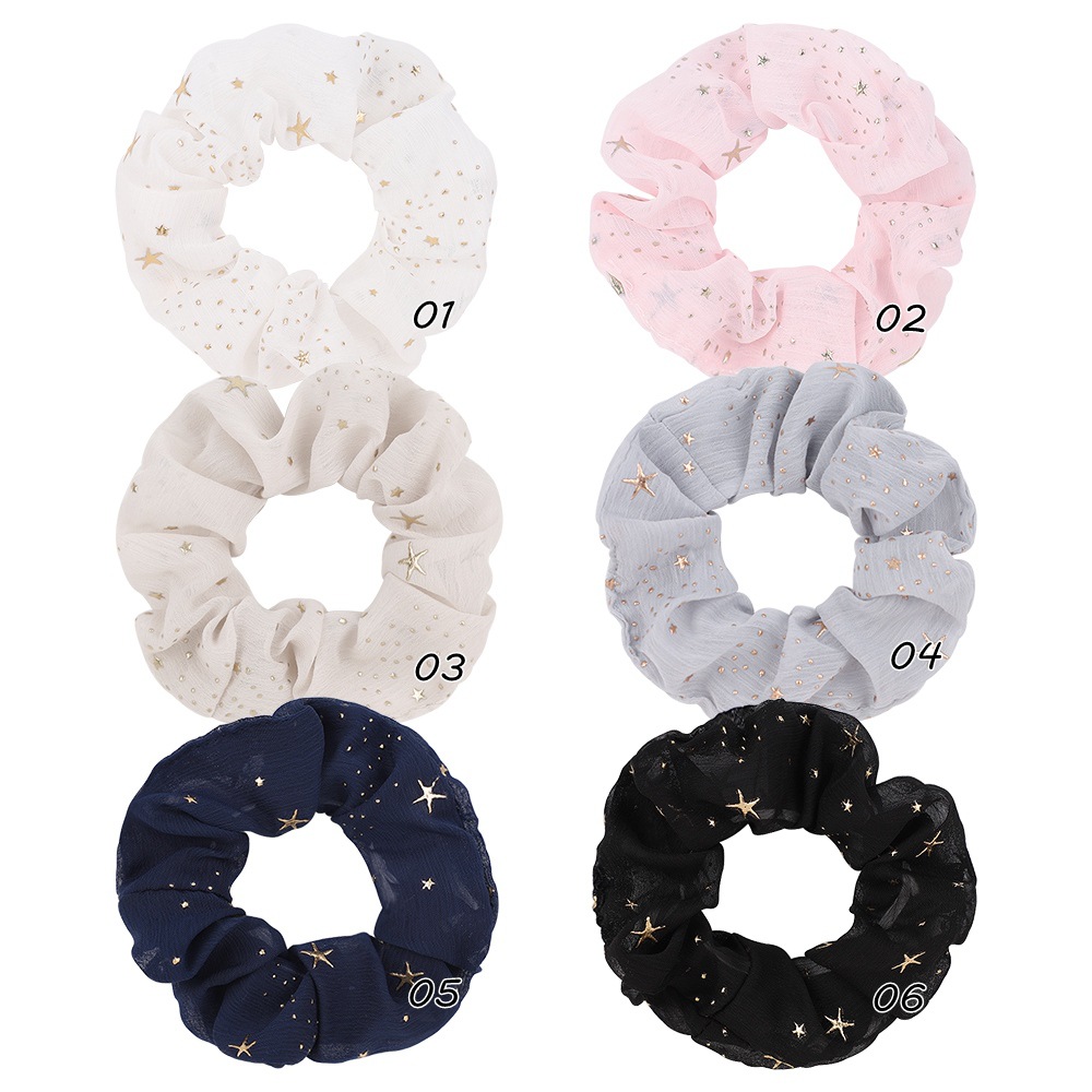 Fashion Solid Color Star Chiffon Sweet Candy Color Cloth Hair Ring display picture 1