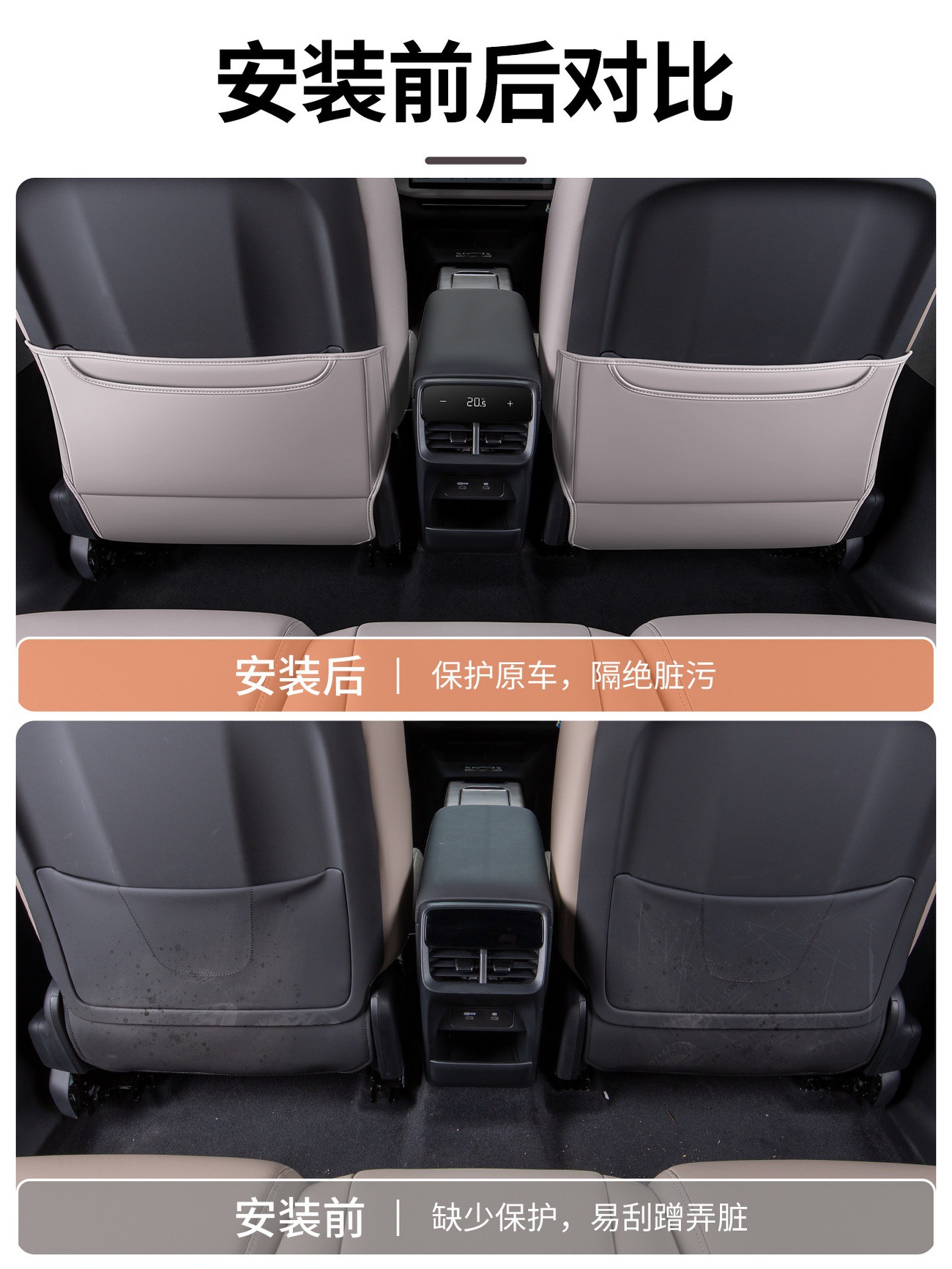 Suitable for Volvo Xc70 Half-Pack Seat Anti-Kick Pad Anti-Scratch Seat Back Protection Pad Car Interior Accessories