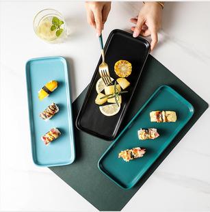 Ceramic rectangular plate tray Western plate plate dish grilled fish plate dumpling plate simple tableware slightly flaw