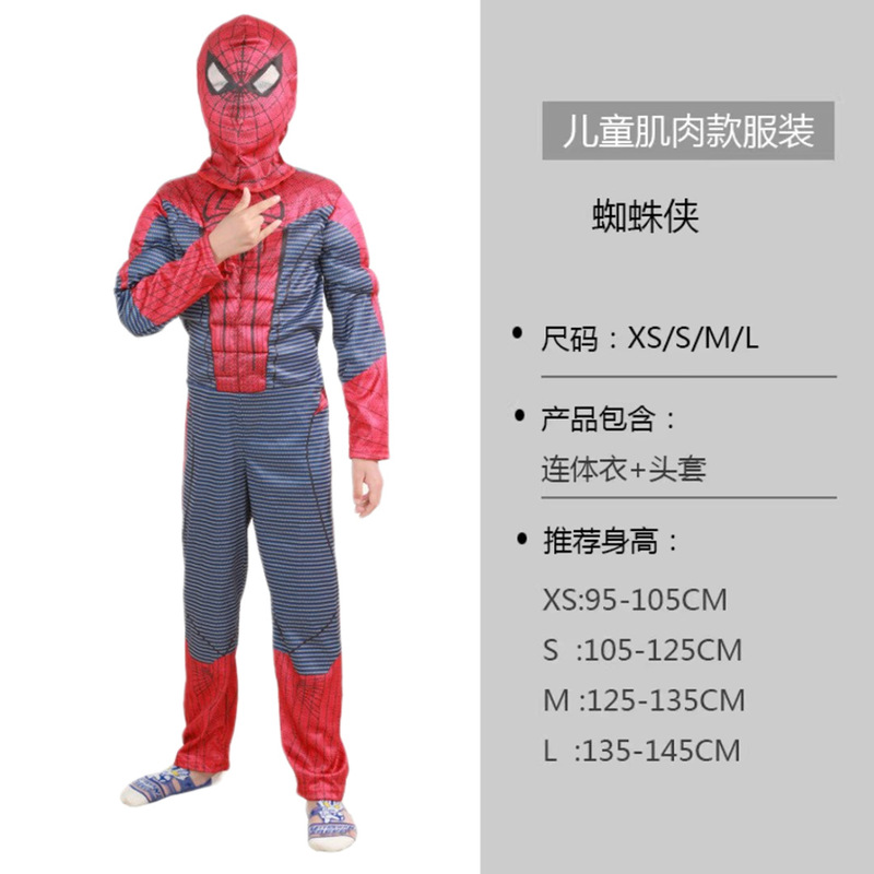 万圣节cos儿童美国队长钢铁侠绿巨人衣服蝙蝠蜘i蛛侠肌肉演出服装|undefined