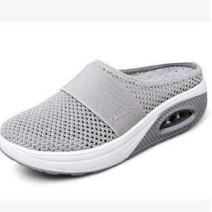 Autumn New Women's Shoes 2021 Summer European and American Cross-border Large Size Flat Wedge Hollow Cloth Casual Slippers for Women