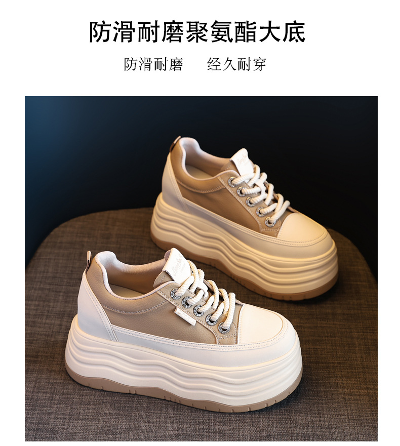 Giày sneaker nữ đế dày độn cao bên trong phiên bản cơ bản dễ phối — Màu đen chi tiết 13
